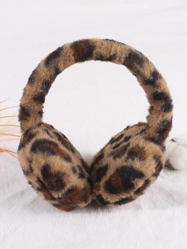 Leopard Pattern Fuzzy Earmuffs