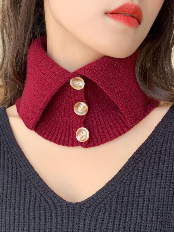 Women's Solid Color Button Decor Dickey Collar, Casual Fashionable Fake Collar for Daily Wear, Fashion Accessories for Women & Girls