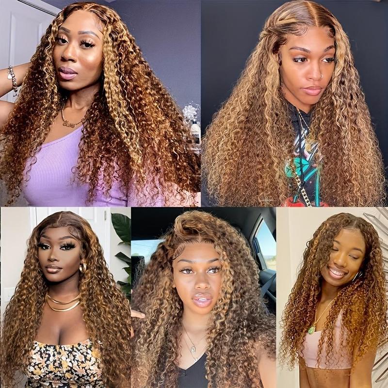 [SALE] Ombre Highlight 13X6 Lace Front Human Hair Wigs 13X4 Lace Frontal Deep Water Wave Human Hair Wigs Wig Honely Blonde Highlight Color Water Wave Lace Frontal Wig