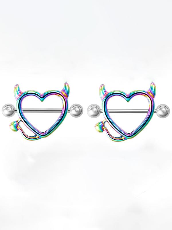 Women's Cute Heart Shaped Nipple Ring, 2024 New Style Trendy Nipple Piercing Jewelry, Fashionable Piercing Body Jewelry for Women for Party Decoration