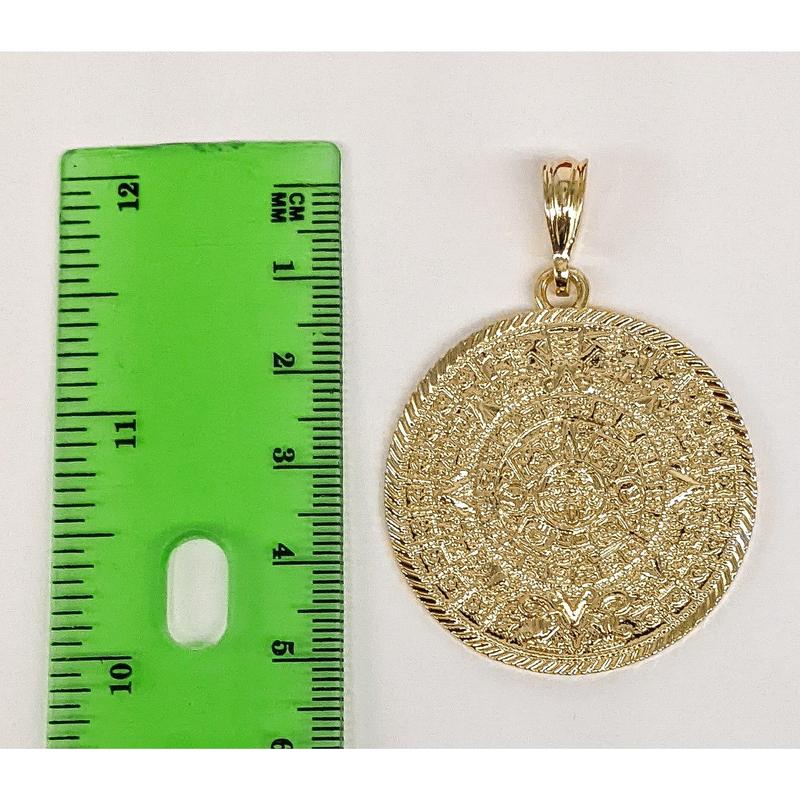 Plated Aztec Calendar Pendant