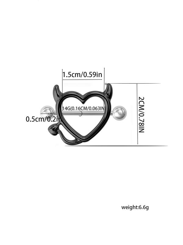 Women's Cute Heart Shaped Nipple Ring, 2024 New Style Trendy Nipple Piercing Jewelry, Fashionable Piercing Body Jewelry for Women for Party Decoration