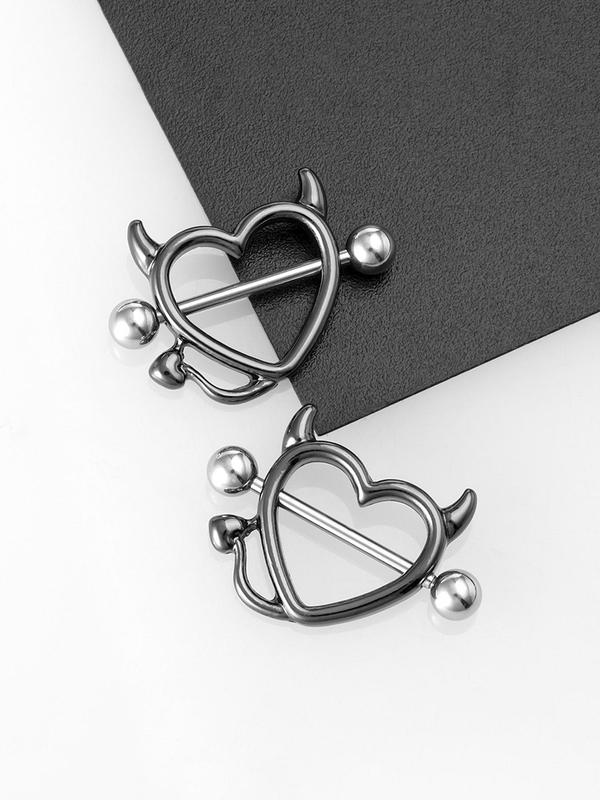 Women's Cute Heart Shaped Nipple Ring, 2024 New Style Trendy Nipple Piercing Jewelry, Fashionable Piercing Body Jewelry for Women for Party Decoration