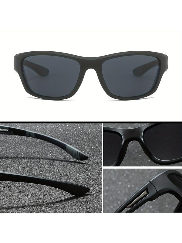 Unisex Simple Style Sunglasses, Trendy Casual Wrap Around Frame Sunglasses for Everyday Use, Fashion Accessories for Outdoor Activities