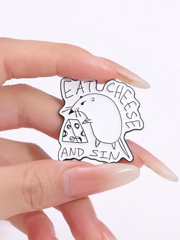 Cute Rat Design Brooch, Fashion Alloy Badge Jewelry for Backpack Hat Gift, Enamel Pin Suitable for Backpacks, Jeans, Scarves, Hats Decoration Fixed Buckle