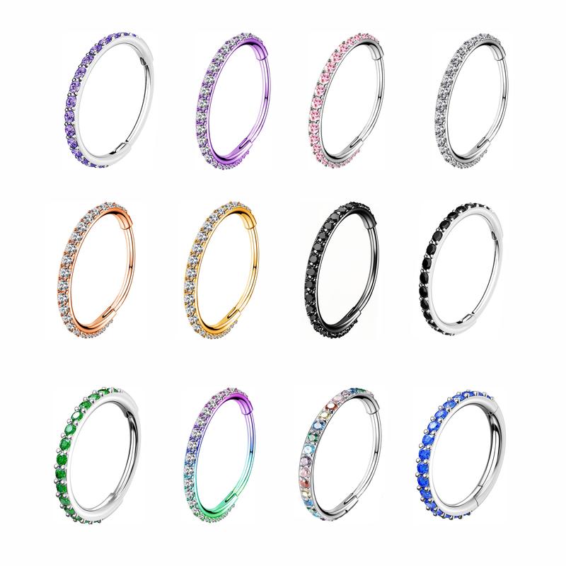 Oufer 20G Hinged Segment Micro Gem Nose Hoop Ring Black Friday Deals