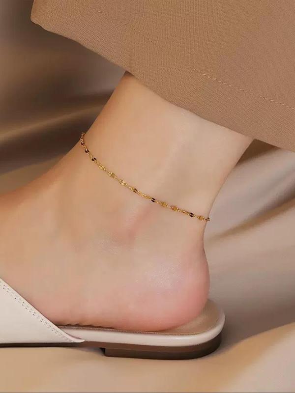 Women's Elegant Anklet, Fashionable Stainless Steel Anklet for Women & Girls, Casual Trendy Accessories for Party and Daily Clothing Decor for Birthday Gift