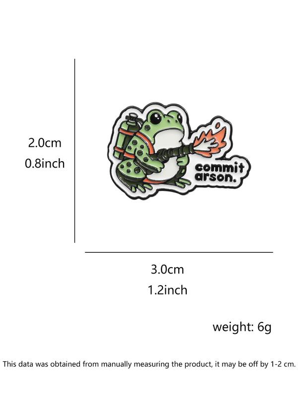 Cartoon Frog Design Brooch, Cute Frog with Fire Extinguisher Design Brooch, Fashion Accessories for Women & Men, Creative Gift for Friends