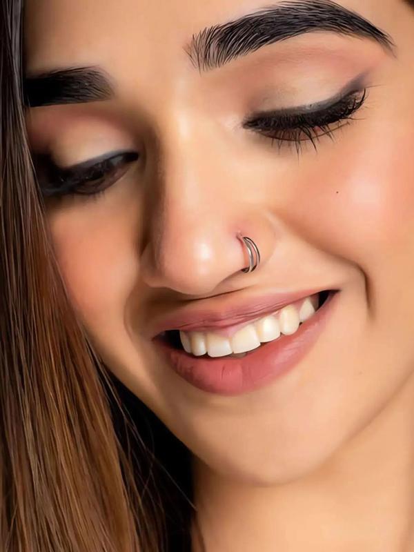 Rhinestone Decor Nose Ring, 33pcs set Stainless Steel Nose Studs for Women & Men, Fashion Body Jewelry for Party, Daily Clothing Decor, Trendy All-match & Exquisite Jewelry for Birthday Gift