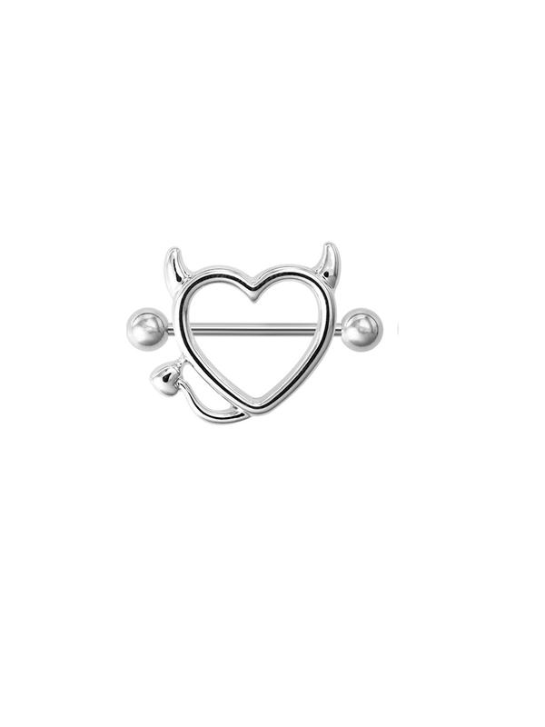 Women's Cute Heart Shaped Nipple Ring, 2024 New Style Trendy Nipple Piercing Jewelry, Fashionable Piercing Body Jewelry for Women for Party Decoration