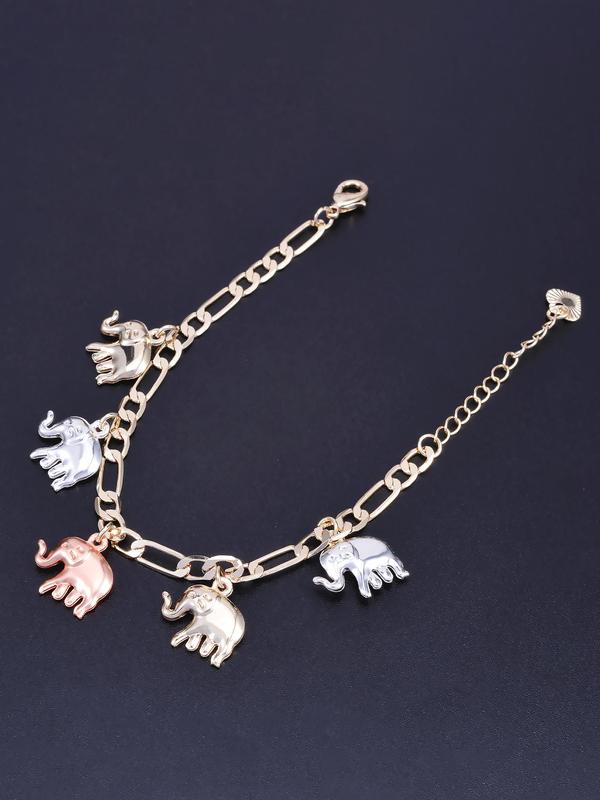 Elephant Charm Design Bracelet, Fashionable & Creative Elephant Themed Bracelet, Daily Wear for Men & Women, Trendy All-match & Exquisite Jewelry As Gift