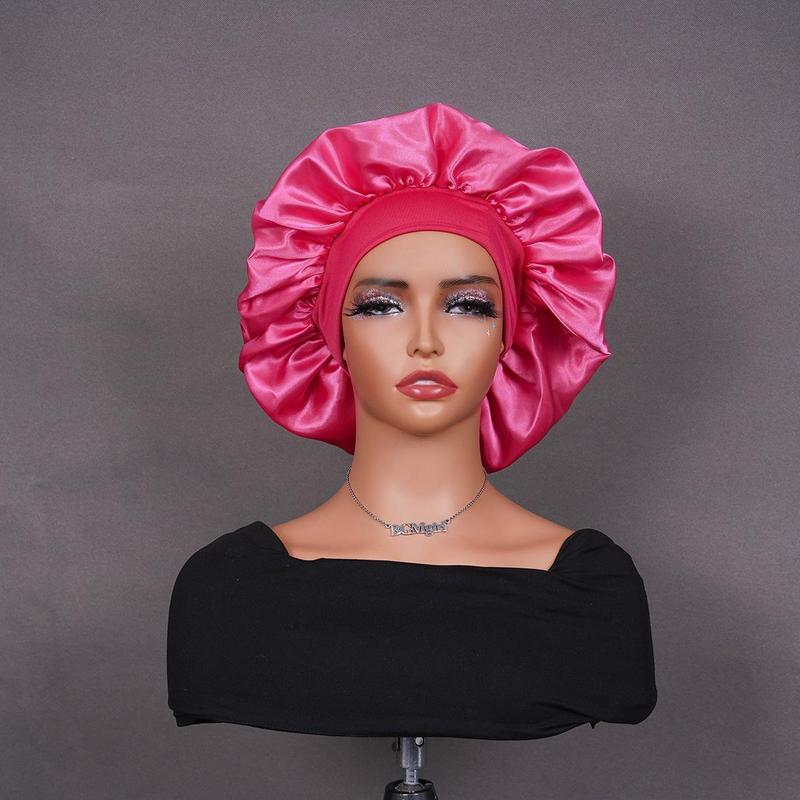 BGMgirl Hair Pink Silk Bonnet Soft Bonnet Sleeping Hat For Women Hair Care Bonnet Hair Extensions