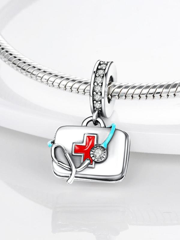 Stethoscope Design Pendant, Rhinestone Decorated Pendant for Diy Jewelry Making, Fashion Accessories for Women & Men