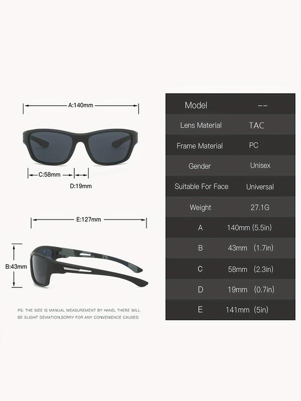 Unisex Simple Style Sunglasses, Trendy Casual Wrap Around Frame Sunglasses for Everyday Use, Fashion Accessories for Outdoor Activities