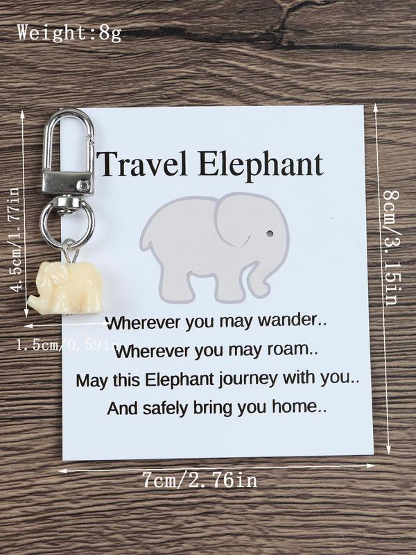 Cute Elephant Design Keychain, Boho Style Keychain for Women & Men, Fashion Accessories for Daily Use, Trendy Exquisite Keychain for Birthday Gift