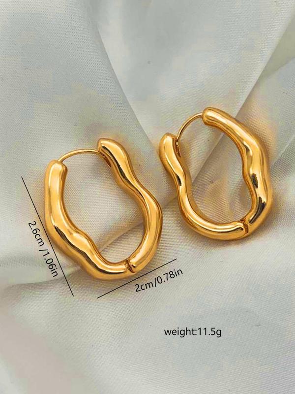 Minimalist Temperament Solid Color Hoop Earrings, 1 Pair Fashionable Jewelry for Women for Party, Daily Clothing Decor, Trendy All-match & Exquisite Jewelry for Birthday Gift