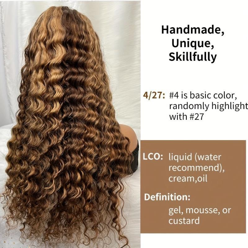 [SALE] Ombre Highlight 13X6 Lace Front Human Hair Wigs 13X4 Lace Frontal Deep Water Wave Human Hair Wigs Wig Honely Blonde Highlight Color Water Wave Lace Frontal Wig