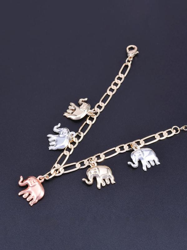 Elephant Charm Design Bracelet, Fashionable & Creative Elephant Themed Bracelet, Daily Wear for Men & Women, Trendy All-match & Exquisite Jewelry As Gift