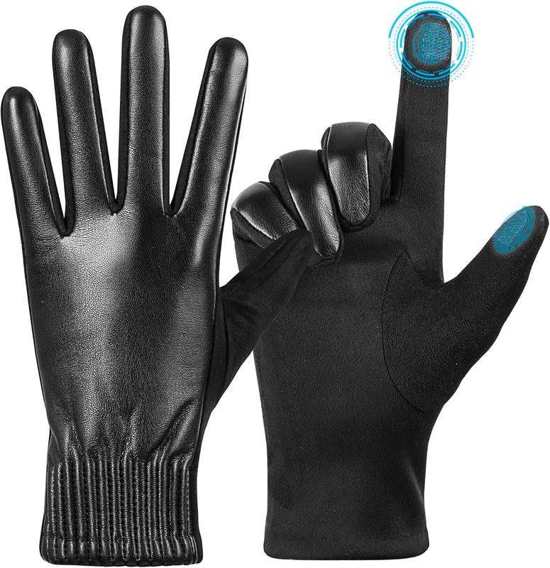 Winter Fashion Leather Gloves for Women,Finger Touchscreen  Lined Windproof Warm Suede Driving Gloves