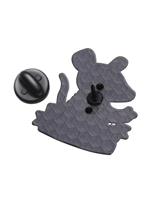 Cartoon Mouse & Letter Design Brooch, Punk Clothes Badge, Fashion Accessories for Men & Women