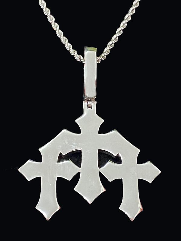 Rhinestone Decorated Cross Pendant Necklace for Men & Women, Street Trendy Pendant Charm Necklace, Hip Hop Chunky  Men's Jewelry  for Party, Daily, Back To School