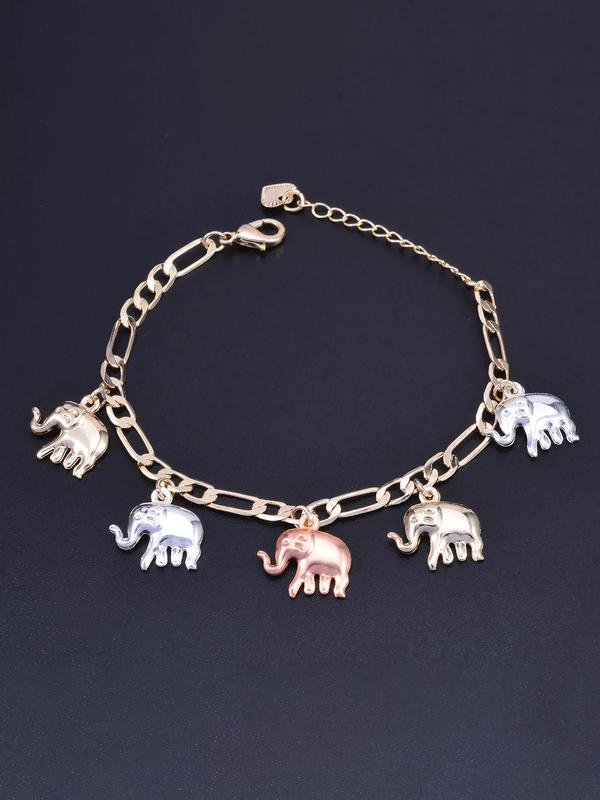 Elephant Charm Design Bracelet, Fashionable & Creative Elephant Themed Bracelet, Daily Wear for Men & Women, Trendy All-match & Exquisite Jewelry As Gift