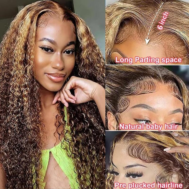 [SALE] Ombre Highlight 13X6 Lace Front Human Hair Wigs 13X4 Lace Frontal Deep Water Wave Human Hair Wigs Wig Honely Blonde Highlight Color Water Wave Lace Frontal Wig