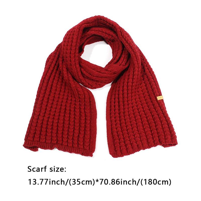 Fashion Women Men Winter Warm Knitted Scarf Solid Color Outdoor Thickened Neckerchief Vintage Wraps Long Scarves Neck Cover