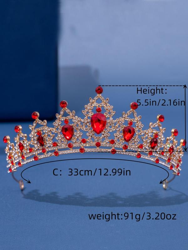 Women's Rhinestone Princess Crown, Elegant Artificial Gemstone Decor Wedding Tiara For Bridesmaids, Fashion Luxury Women's Headpiece For Evening Party Formal Occasions