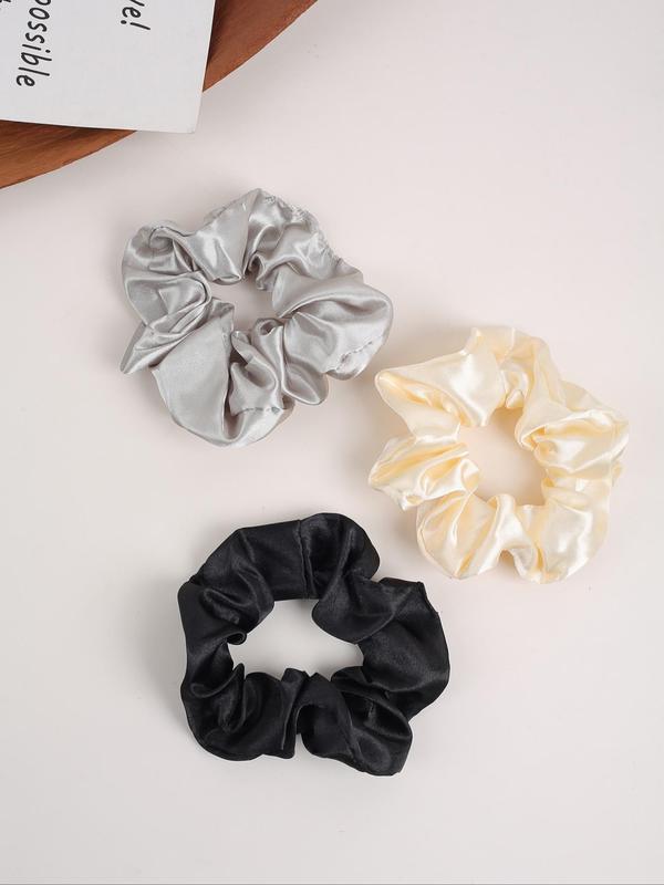 Mixed Color Ruched Design Hair Scrunchies, Elegant High Stretch Hair Tie for Women & Girls, Minimalist Headwear Suitable for Daily and Casual Party