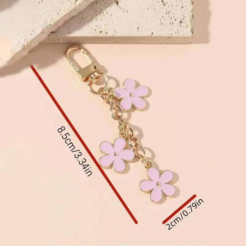 Flower Pendant Keychain, Summer Car Flower Keychain Pendant, Cute Car Decoration for Women and Girls, Car Accessories