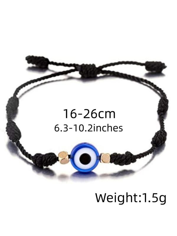 Unisex Summer Simple Style Bracelet with Eye Design,Exquisite Braided Bracelet with Round Charm, Elegant All-match Fashion Accessories for Daily Wear