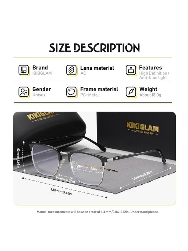 Unisex Fashion Square Frame Eyeglasses, Anti-blue Light Eyeglasses, Fashion Eyeglasses for Outdoor Sports, Fashion Accessories for Daily Wear