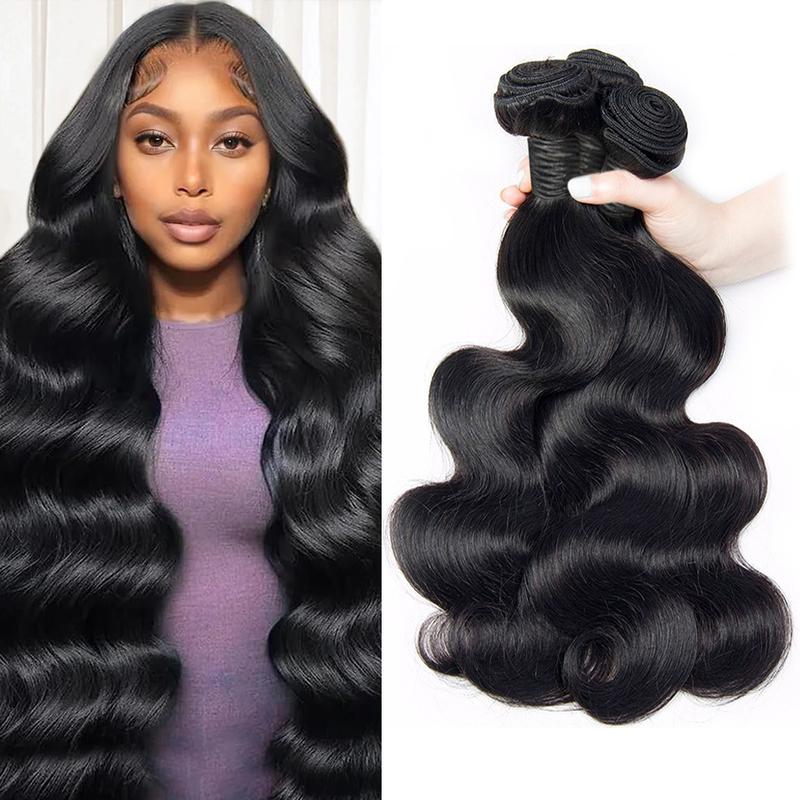 Budget Friendly 10A Grade Brazilian Virgin Natural Black 100% Human Hair Straight Body Wave Quick Weave Sew in Glue in Viral Human Hair Bundles