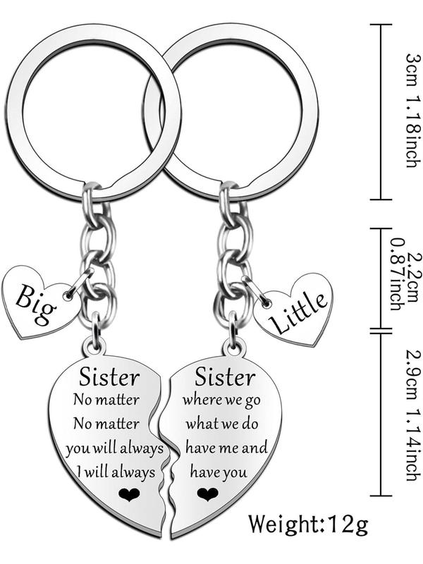 Sister Gifts Keyring, Cute Heart Shaped Keychain for Sister, Fashion Accessories As Gift for Family