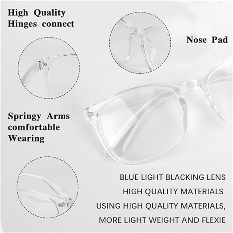 2 Pack Blu-ray Glasses Men Woman -- Lightweight Eyeglasses For Men Women -- Glasses for Computer Gaming, Fashion Lightweight glasses for Office work Daily wear Social Gathering, Eyeglasses, Eyestrain