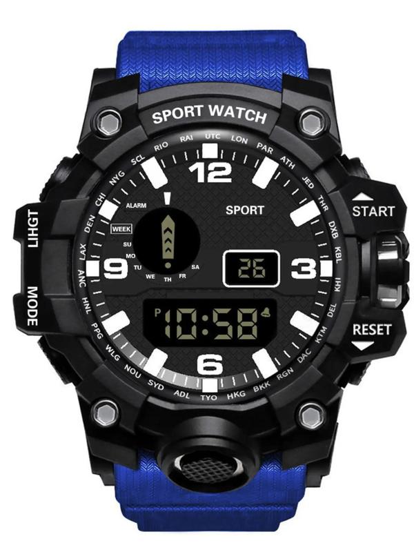 Men's Sporty Digital Watch, Fashionable Digital Watch with Luminous Dial & Alarm Clock Function, Waterproof Outdoor Watch for Men