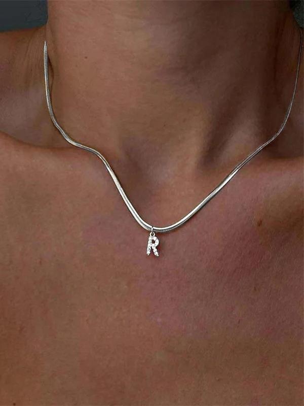 Fashion Letter Detail Pendant Necklace for Women, 2024 Fall Fashion Matching Chain Necklace Jewelry As Gift for Her for Party, Daily Clothing Decor, Trendy All-match & Exquisite Jewelry for Birthday Gift