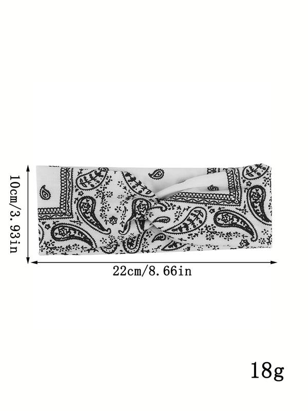 Paisley Pattern Twist Design Sports Hair Band, Breathable Sweat-absorbing Hair Band for Women, Sport Hair Band for Gym Workout Running