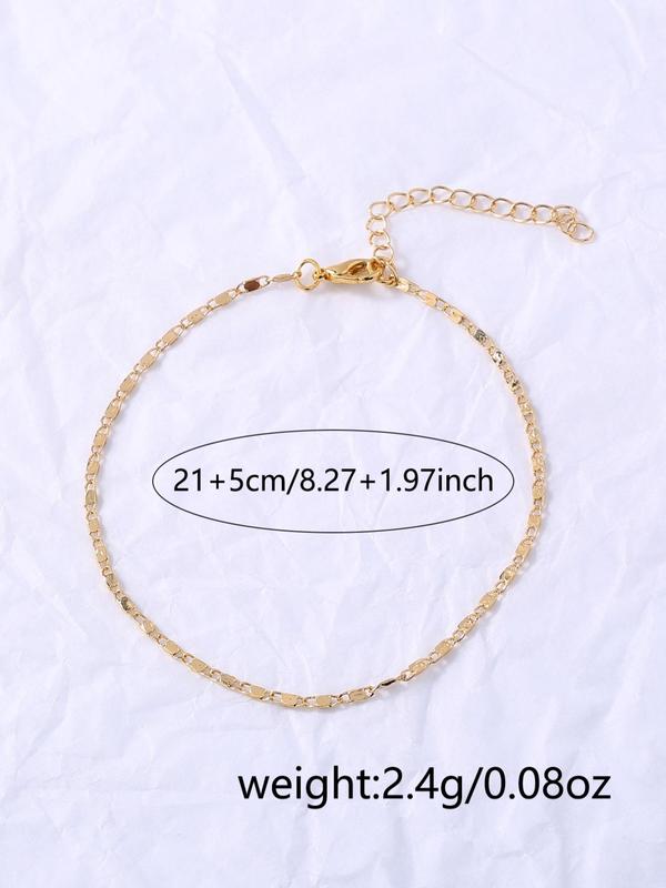 Women's Elegant Minimalist Chain Anklet,  Trendy Chain Anklet, Chic All-match Vintage Jewelry for Summer Beach Vacation Decor