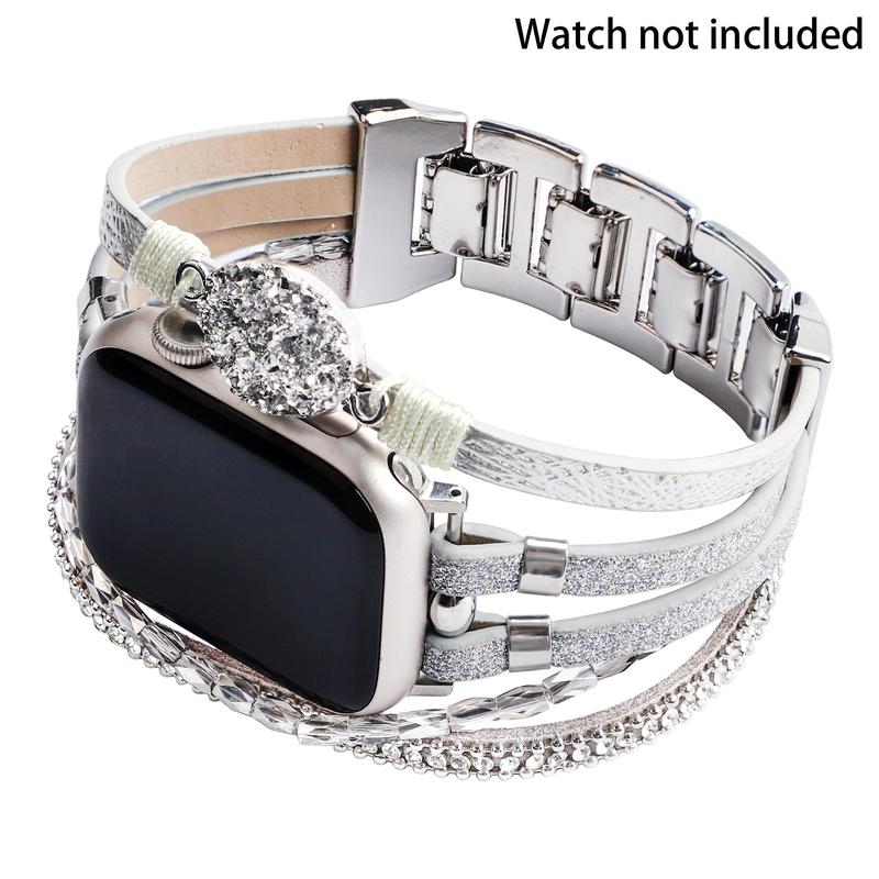 Fashionable Multi-layer PU Leather Watch Band, Stylish Watch Band for Women & Girls, Trendy All-match & Exquisite Watch Band for Birthday Gift