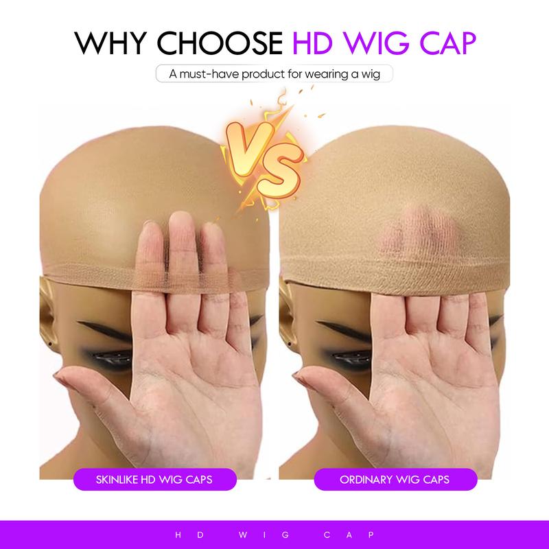 1PCS Unius HD Wig Cap for Invisible and Breathable Caps for Lace Front Wigs High-Elastic Stretchy Sheer Nylon Wig Caps Natural Transparent HD Ultra-thin Wig Caps