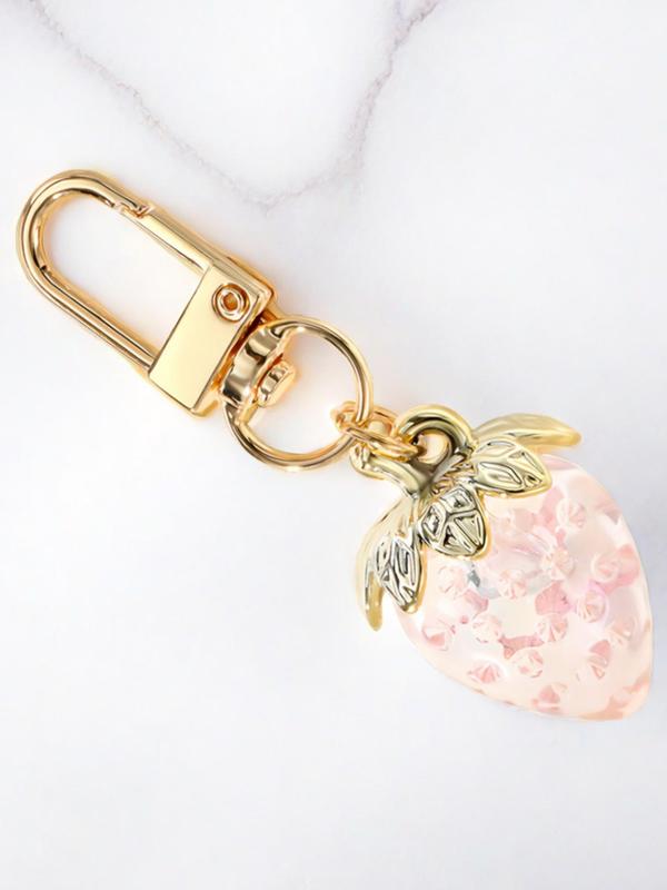 Strawberry Shaped Keychain, Cute Fruit Design Key Ring, Fashionable Keychain for Women & Men, Trendy All-match & Exquisite Keychain for Birthday Gift