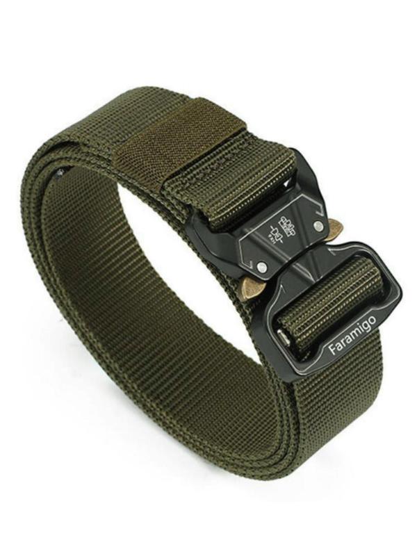 Solid Color Nylon Tape Belt for Men and Women, Quick Release Buckle Belt, Military Tactical Belt, 2024 Matching Outfit for Back To School, Fall Outfits, Earthtone Fall Freshness