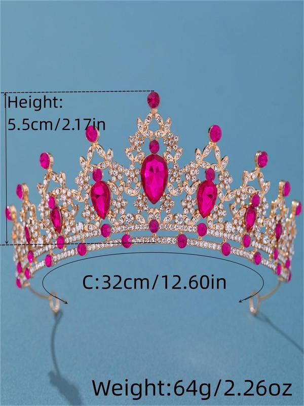 Women's Rhinestone Princess Crown, Elegant Artificial Gemstone Decor Wedding Tiara For Bridesmaids, Fashion Luxury Women's Headpiece For Evening Party Formal Occasions