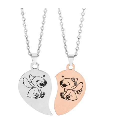 New Friends Girlfriend Friendship Stainless Steel Stitch Love Couple Necklace Love Stitch Necklace