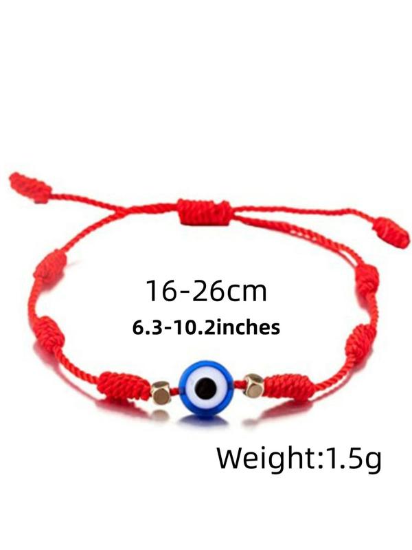 Unisex Summer Simple Style Bracelet with Eye Design,Exquisite Braided Bracelet with Round Charm, Elegant All-match Fashion Accessories for Daily Wear