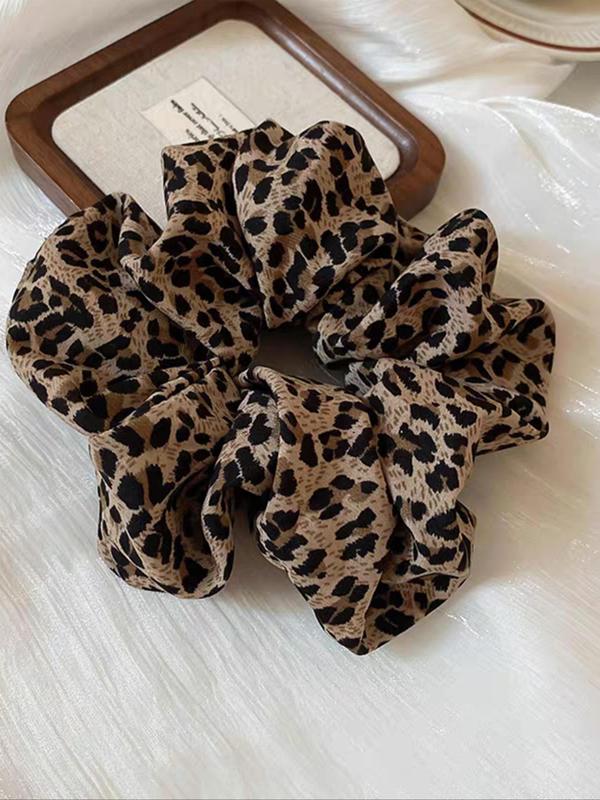 Leopard Print Hair Tie Set, High Stretch Scrunchies, Elegant Hair Accessories for Women & Girls, Minimalist Headwear Suitable for Daily and Casual Party