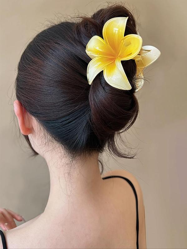 Simple Flower Design Hair Claws, Casual and Versatile Hair Accessories for Women, Minimalist Headwear Suitable for Beach Vacation Daily Use