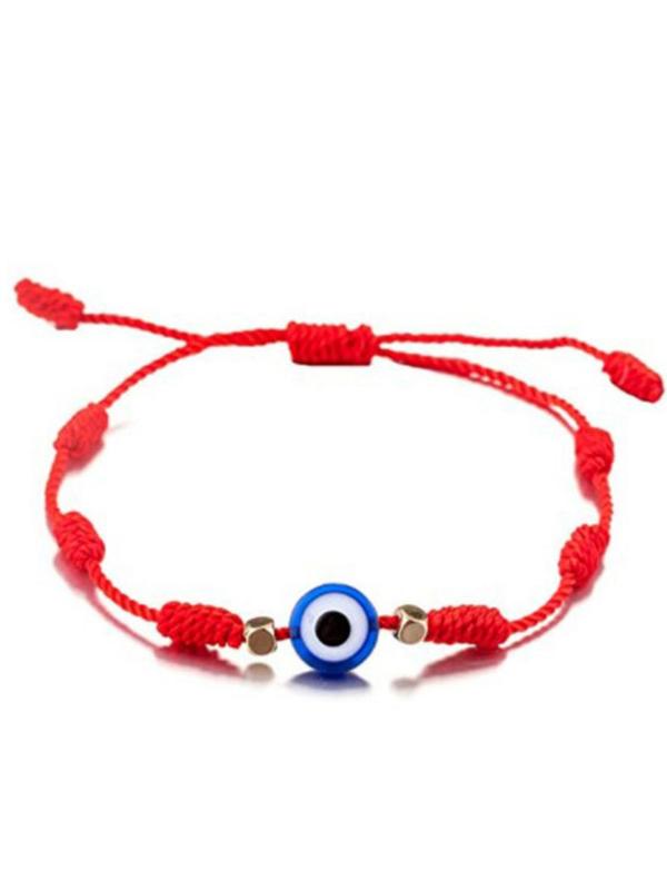 Unisex Summer Simple Style Bracelet with Eye Design,Exquisite Braided Bracelet with Round Charm, Elegant All-match Fashion Accessories for Daily Wear